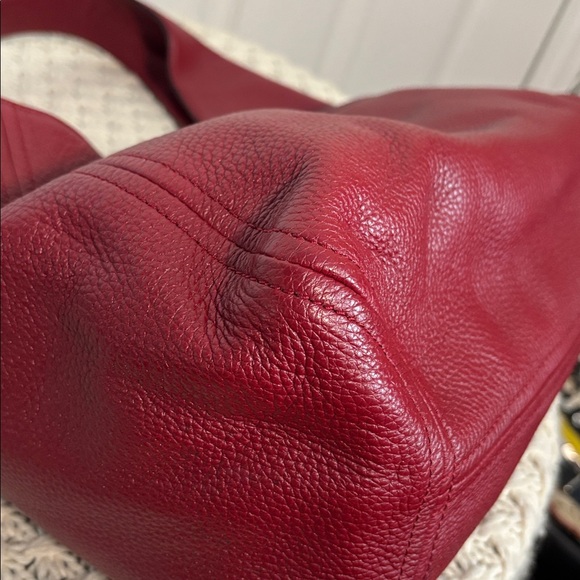 Nearly New Michael Kors Gorgeous Red Leather Hobo - Picture 6 of 13